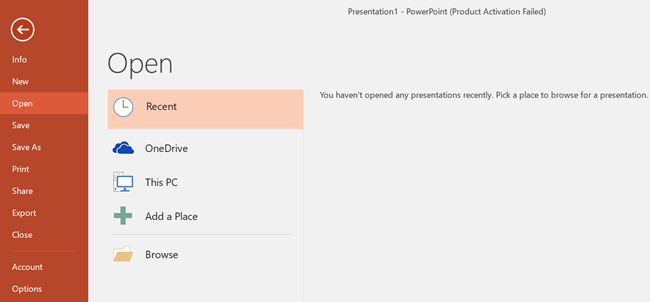 Open file from power point