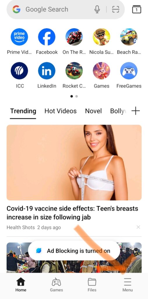 Open browser